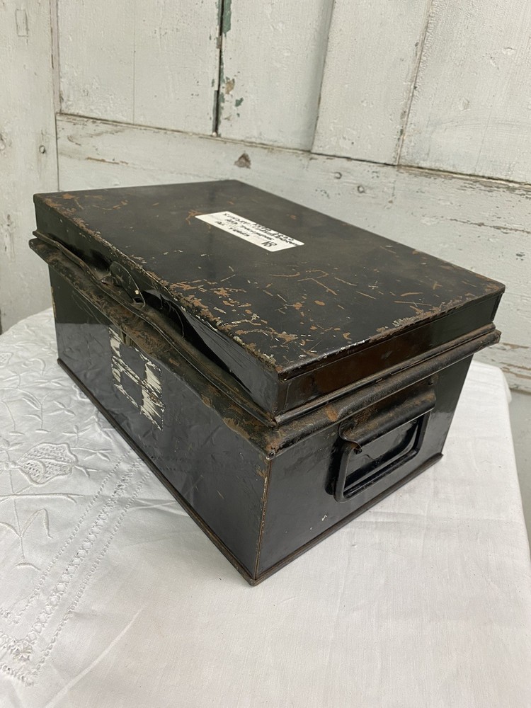 Vintage Metal Strong Box.                                                  #7339