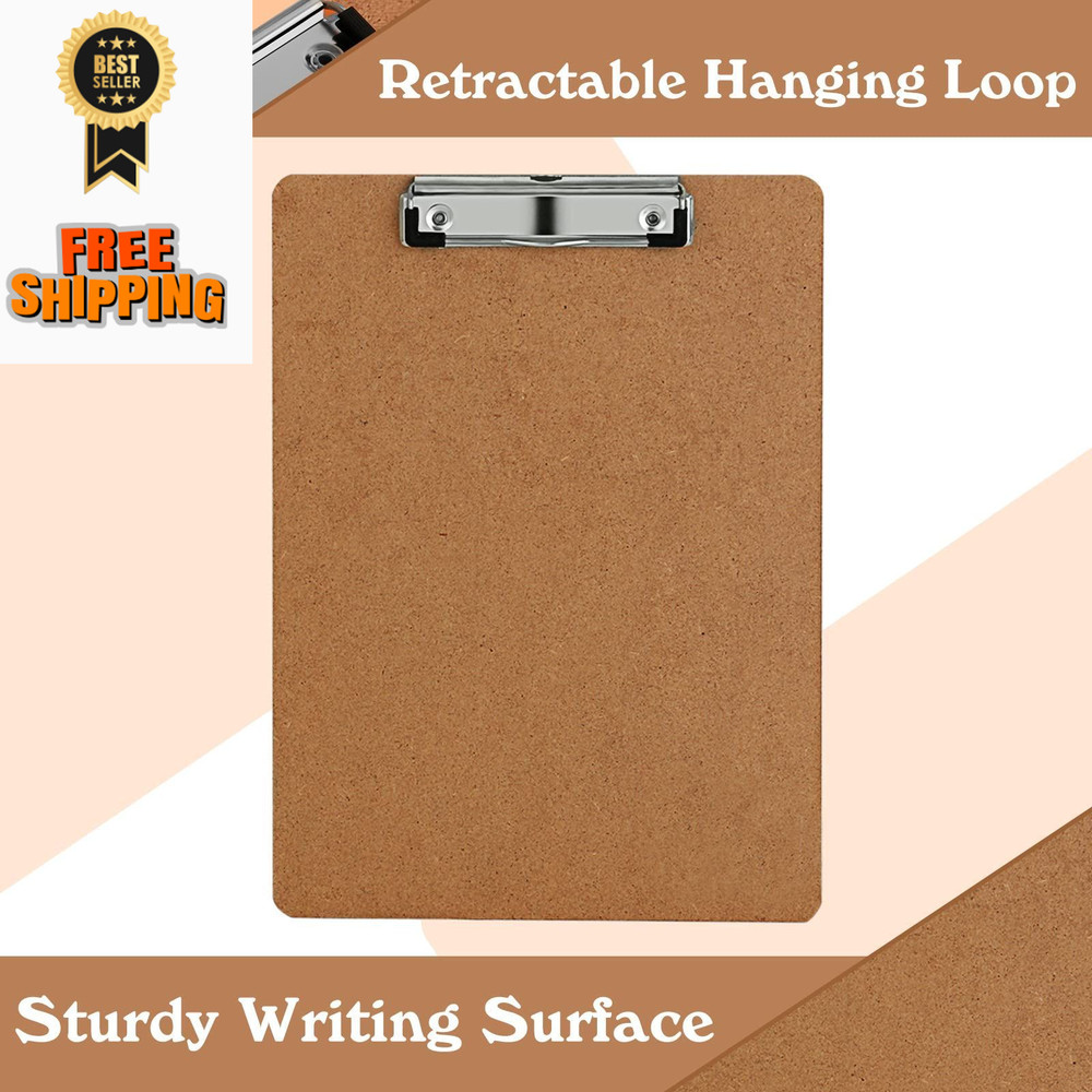 Clipboards, PANDRI 12 Pack Hardboard Office Low Profile Brown