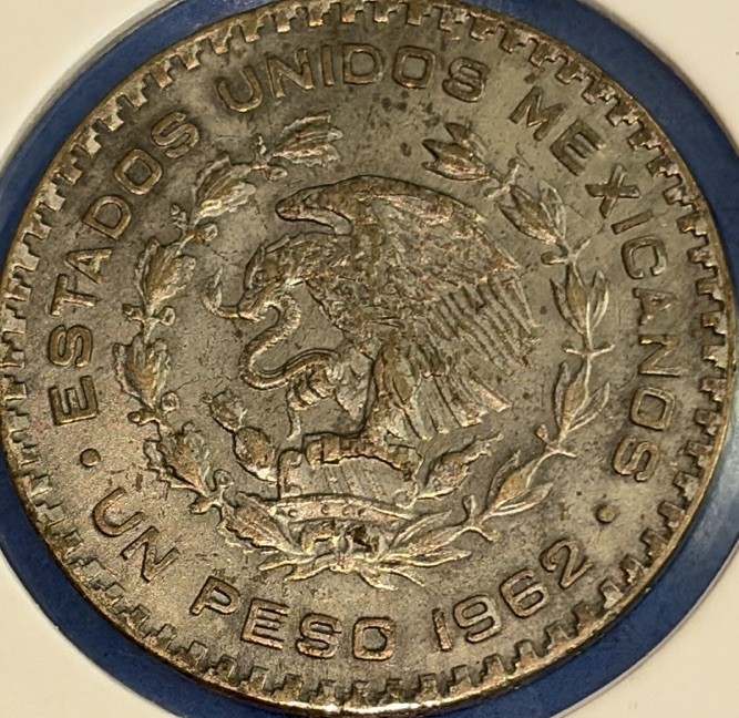 1962 MO $1 Mexico SILVER One Un 1 Peso Circulated