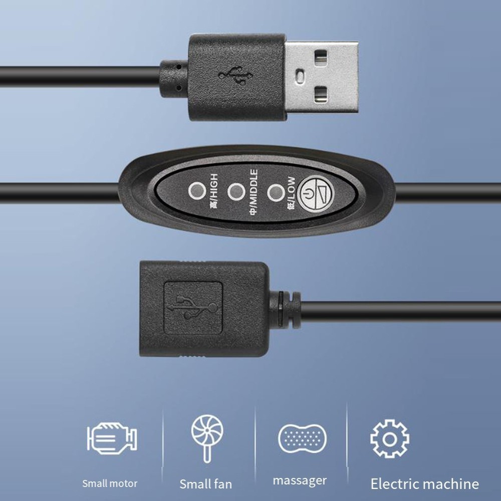 5V USB Power Control Line with Three Speeds for Small Fans and Electronics