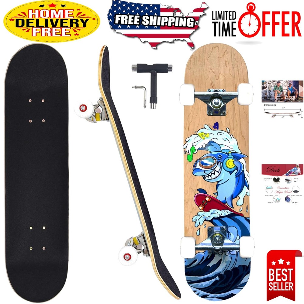 Pro Quality 31-Inch Longboard with Soft PU Wheels - Ultimate Riding Experience