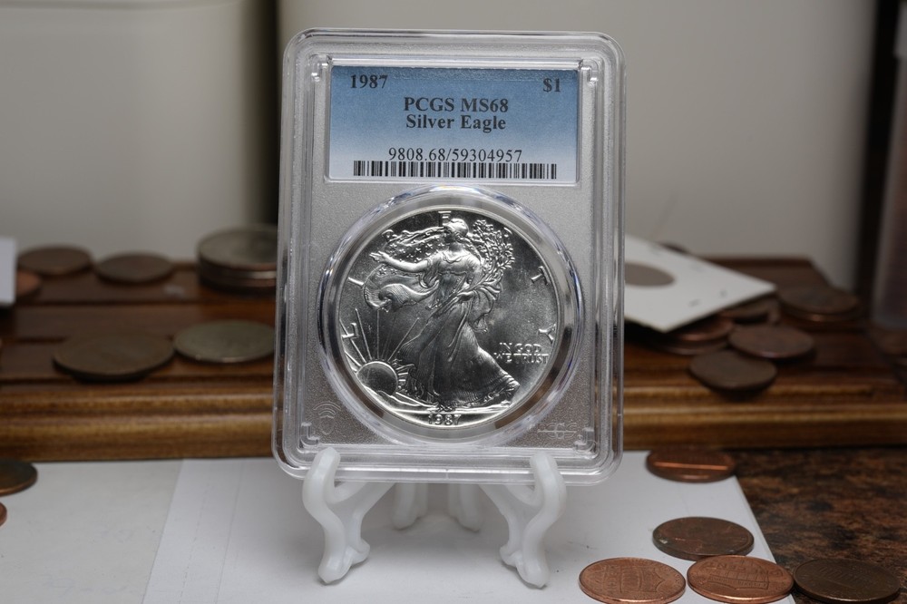 1987 American Eagle 1 oz Silver Dollar PCGS MS 68 Certified