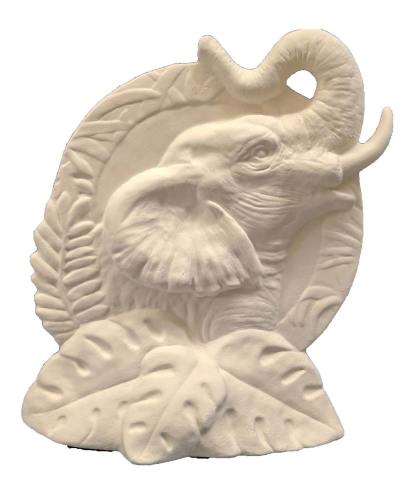 Elephant Shield 8" Ceramic Bisque, Ready to Paint