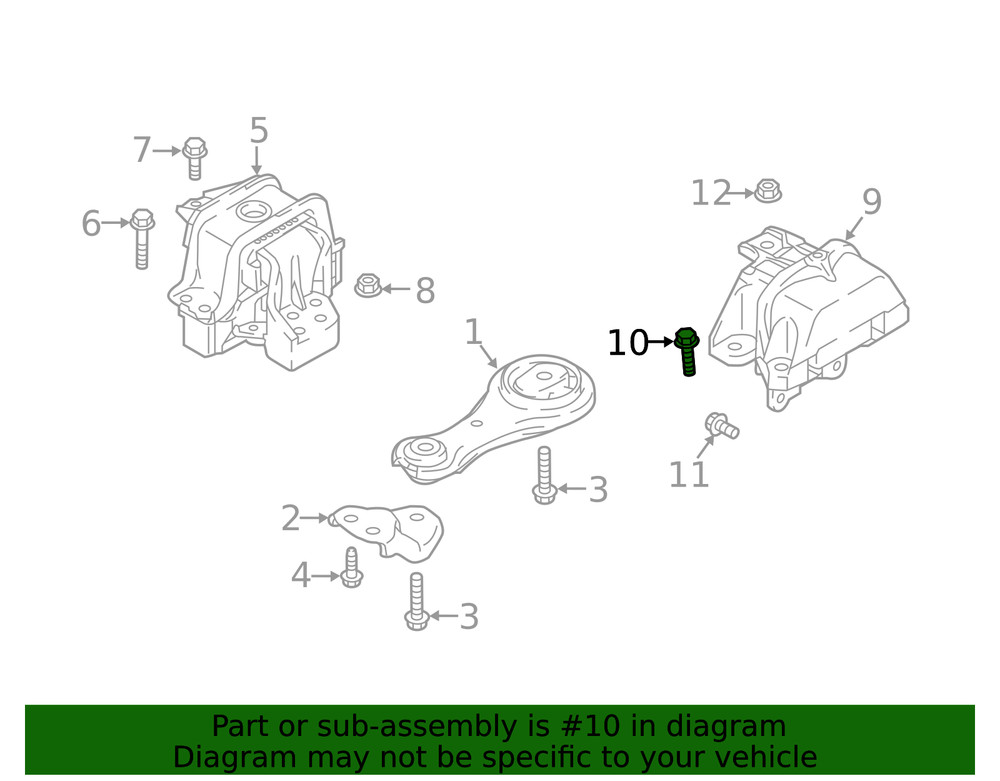 Genuine Mitsubishi Trans Mount Mount Bolt MF911665