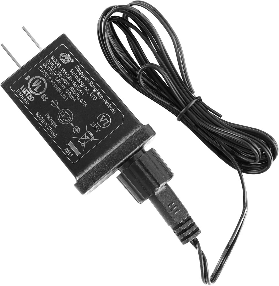 Lorvain Replacement Yard Inflatable Adapter 12V 1A,Class 2 Power Supply Adaptor