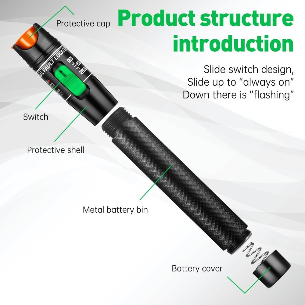 Advanced Battery-Powered Fiber Optic Cable Tester with Multi-Interface Adapter