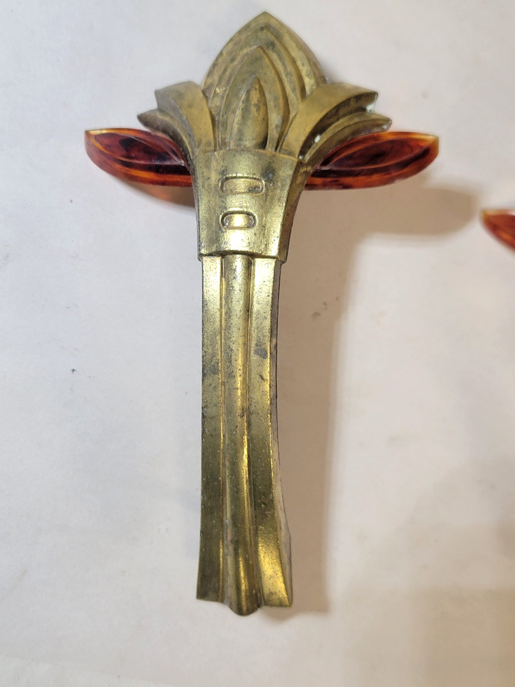 4 Art Deco Drawer Handle Streamline Theater-Style Vertical Pull Vintage Hardware