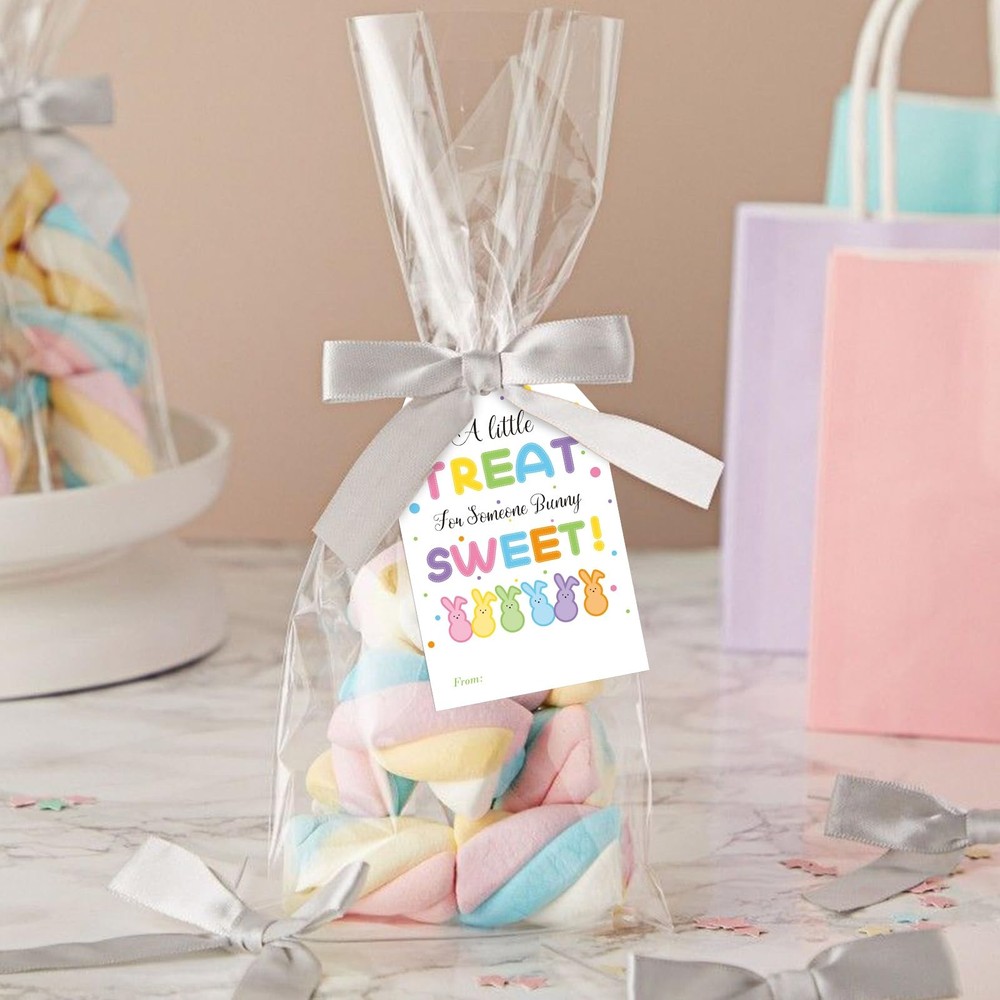 Easter Gift Tags with String Easter Bunny Name Gift Tags 50 Pcs Happy Easter ...