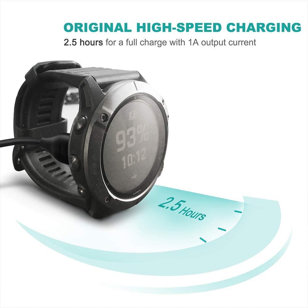 USB-C Plug Charging/Data Cable Compatible with Garmin Watch - 1M, 2-Pack