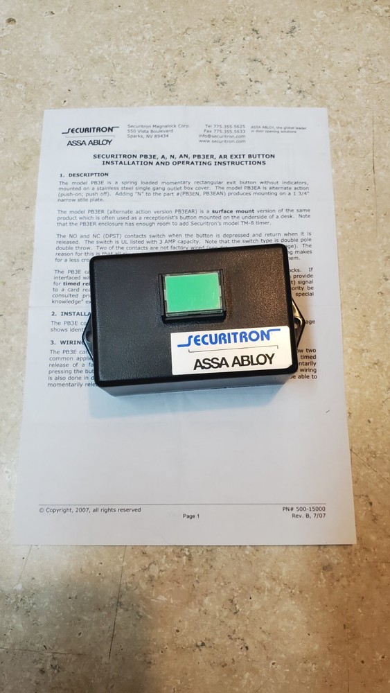 Complete Securitron ASSA ABLOY - Security Door Setup.