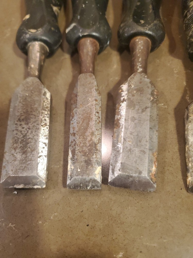 Vintage Craftsman Wood Chisel Lot