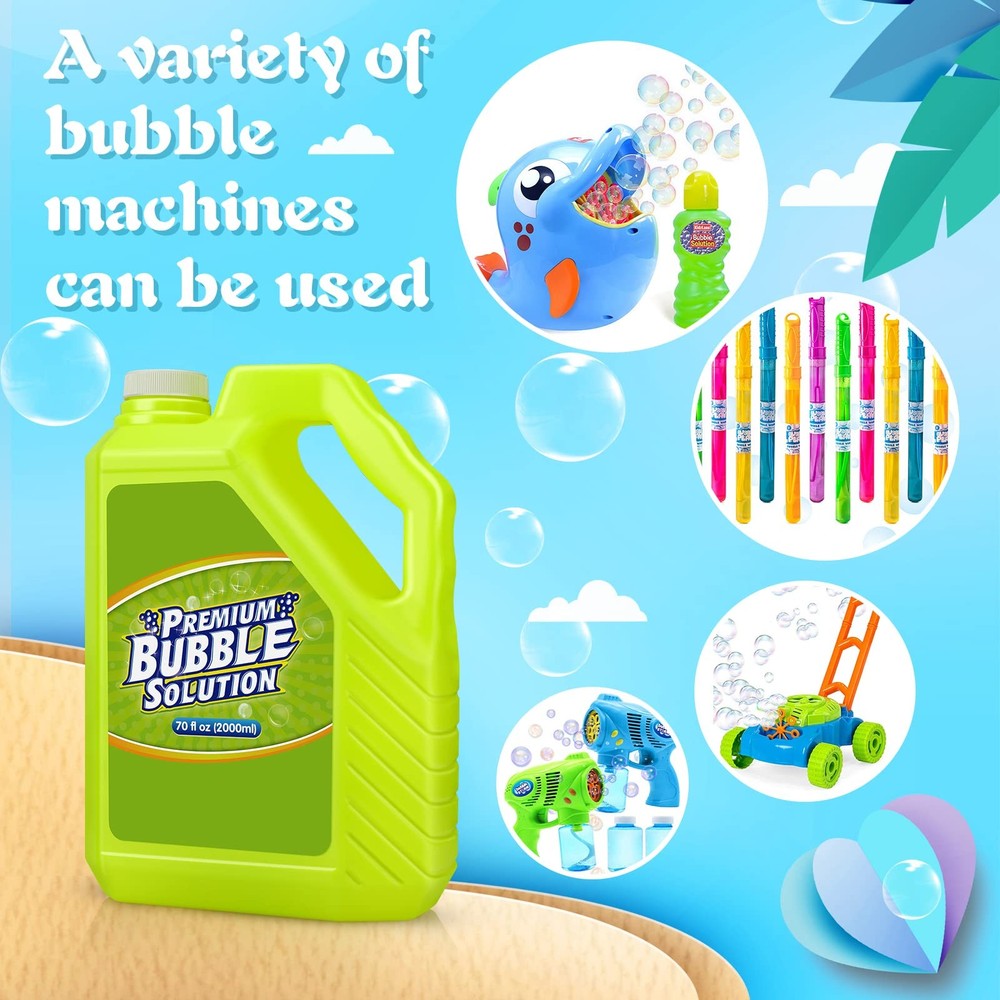 Bubble Solution Refill - 70 OZ Premium Bubbles Refill for Bubble Machine, Wand,