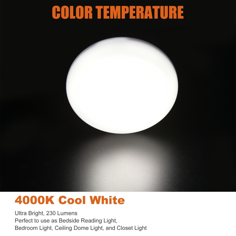 Facon 3.5" LED RV Puck Light - 2Pack 12V Dome Light(No Switch) for Campers Boat