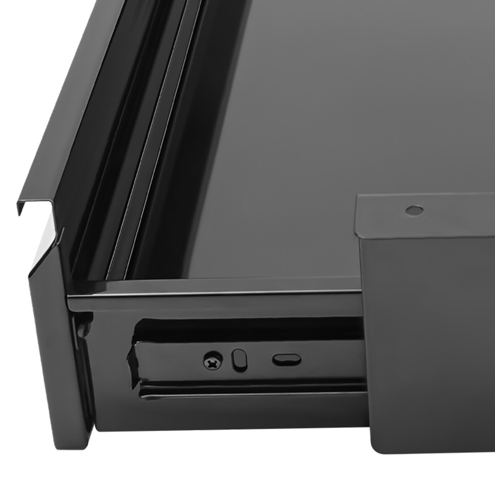 Black Sliding Pull-out Drawer Under Table Mounted Drawer Storage Box Organizer