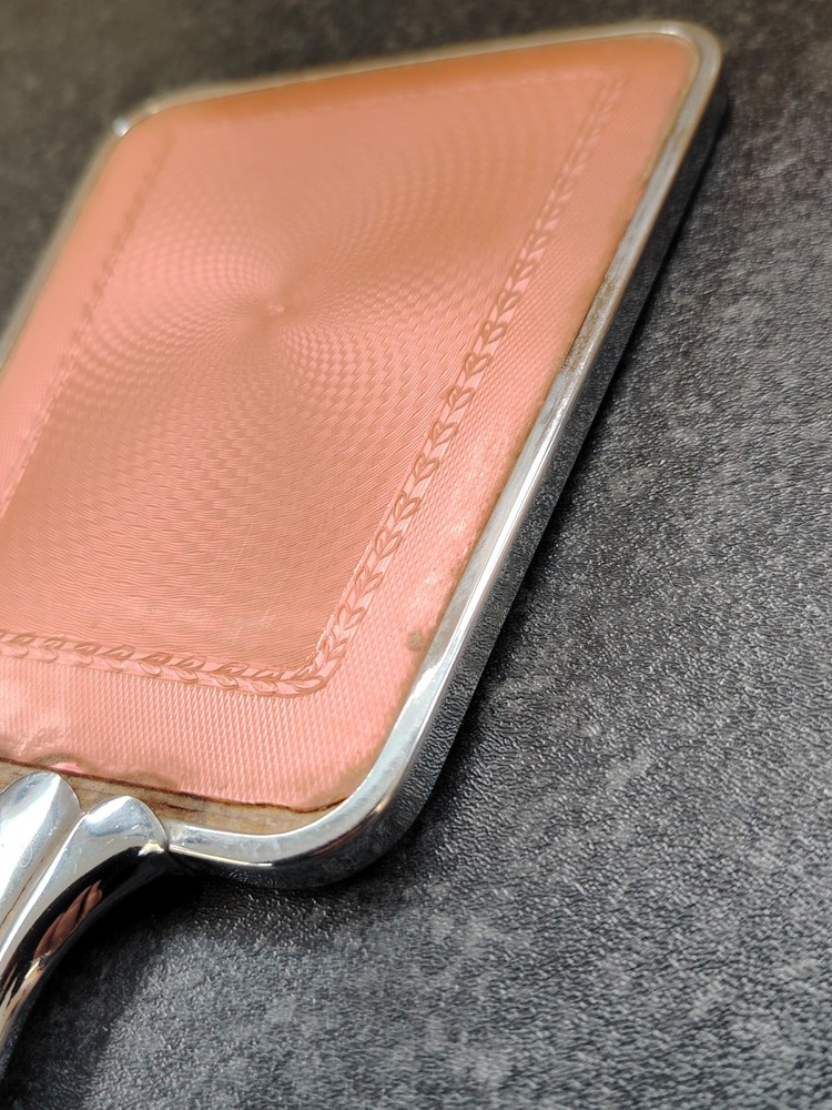 Vintage Silverone Hand Held Vanity Mirror