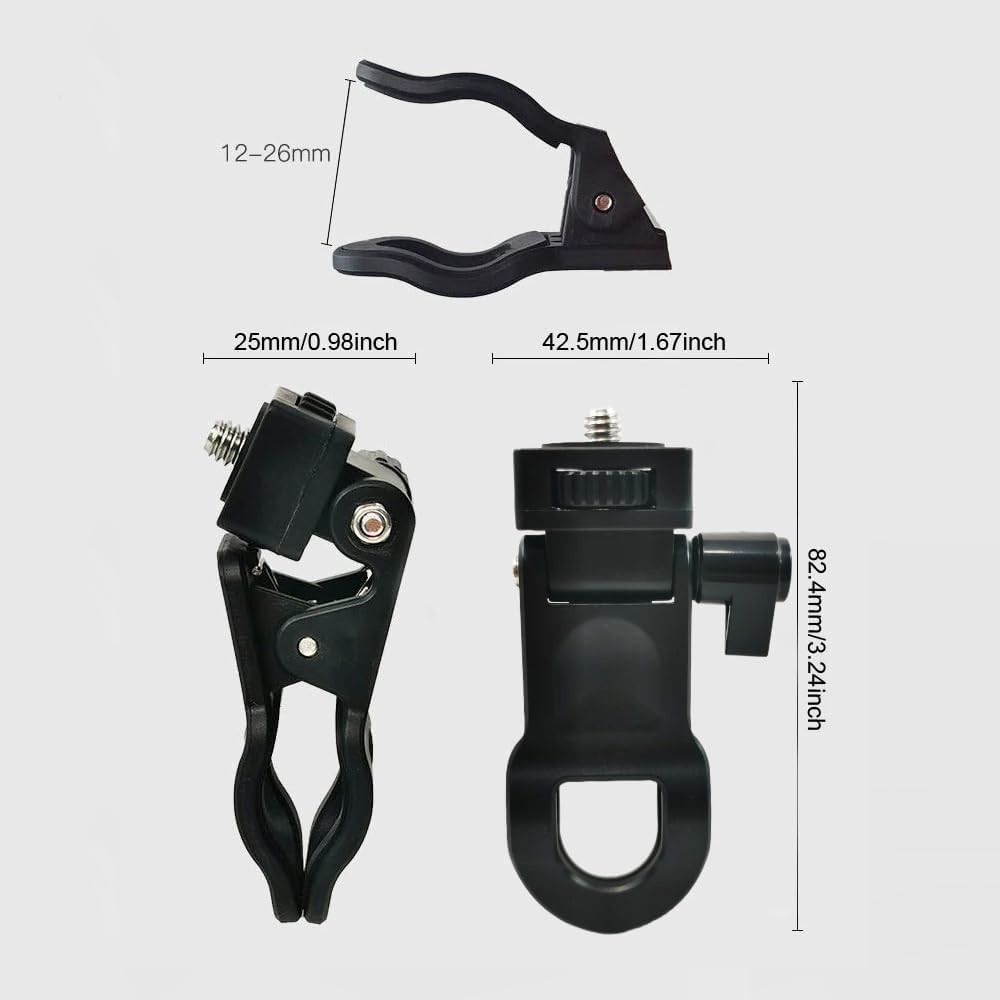 Multifunction Webcam Mount Clamp with Adjustable Light Holder Set of 2