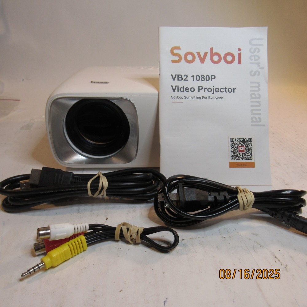 SOVBOI VB2 1080P Video Projector with Remote & all wiring needed + Manual