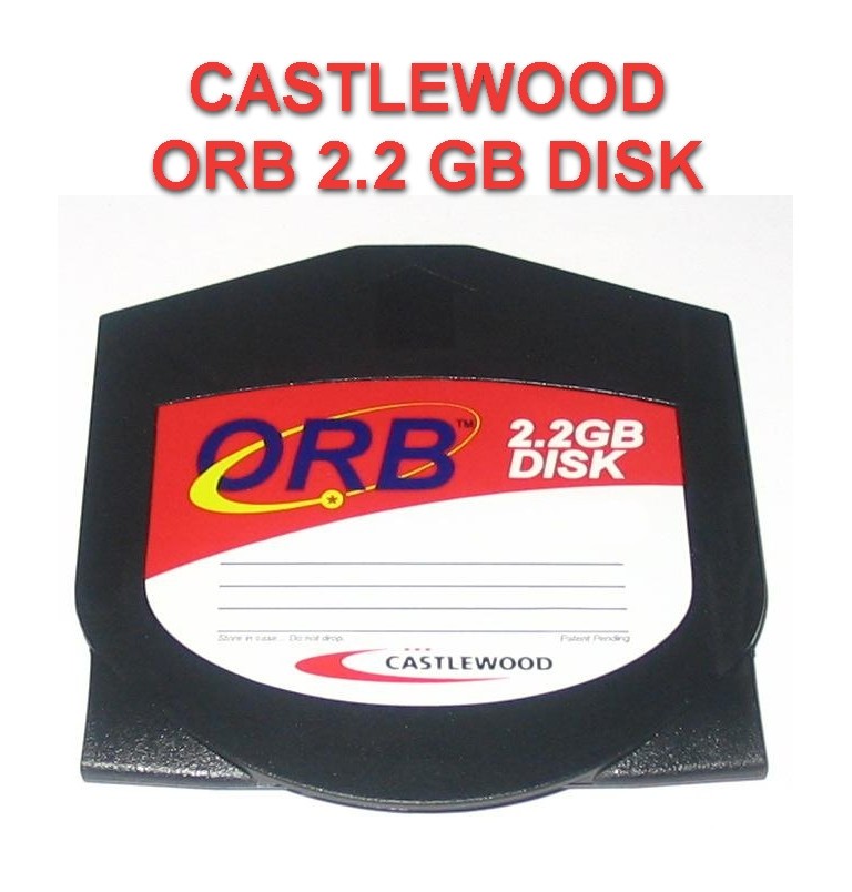 ORB 2.2 GB Disk Castlewood with Plastic Protective Case Storage Media Diskette