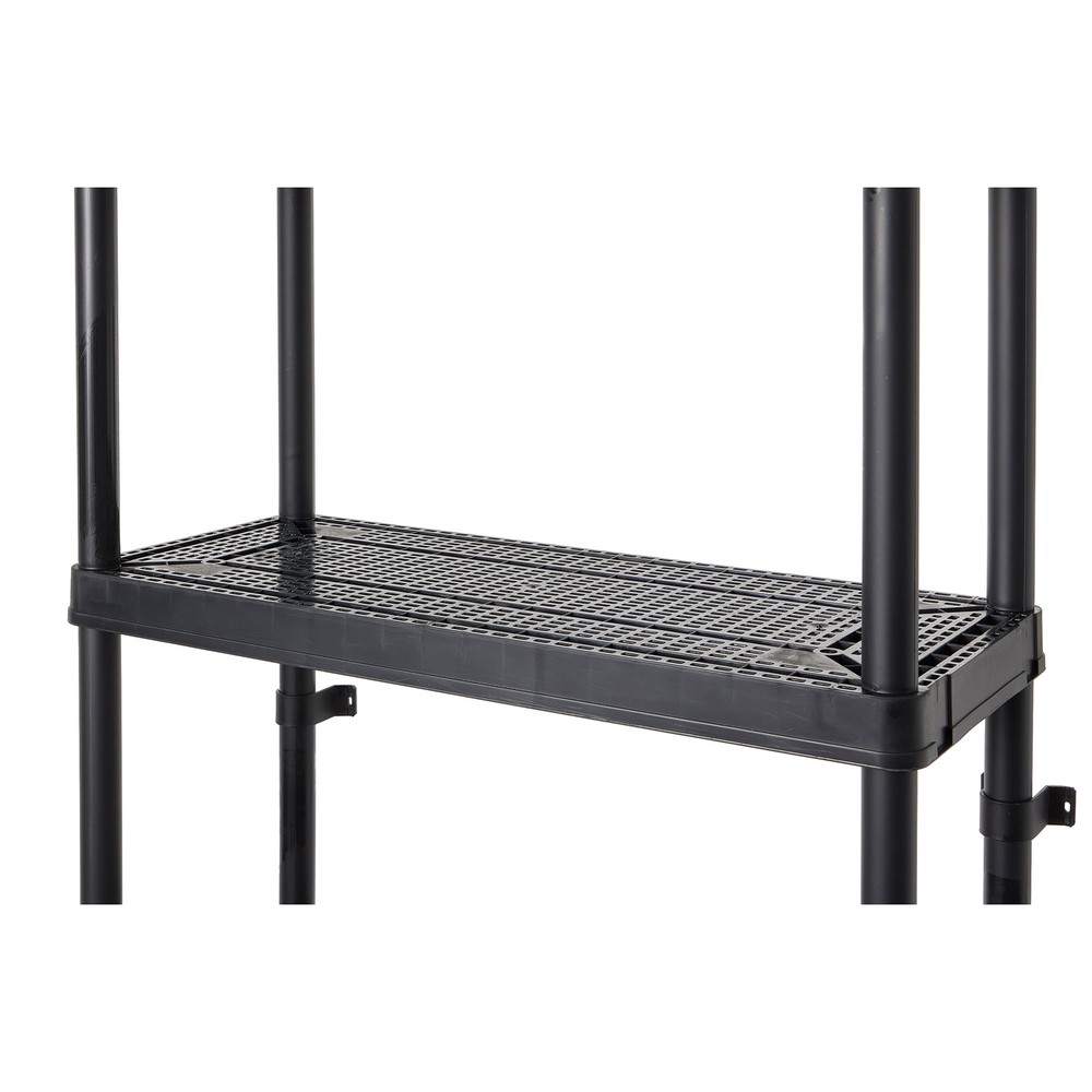 Gracious Living 5 Shelf Ventilated Medium Duty Storage Unit, Black (2 Pack)