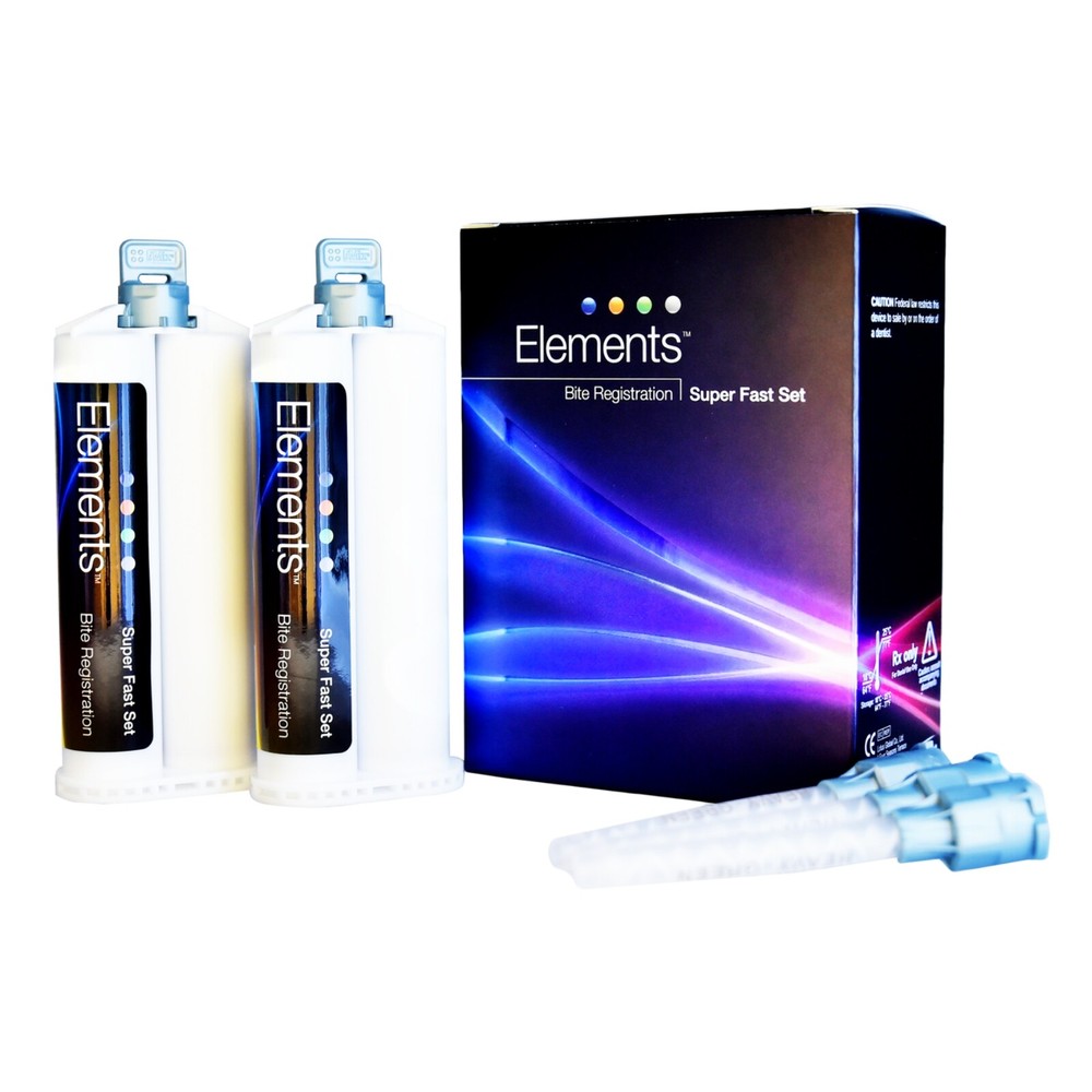 Pac-dent Elements Bite Registration Material Fast/Regular Set 2*50ML Cartridge