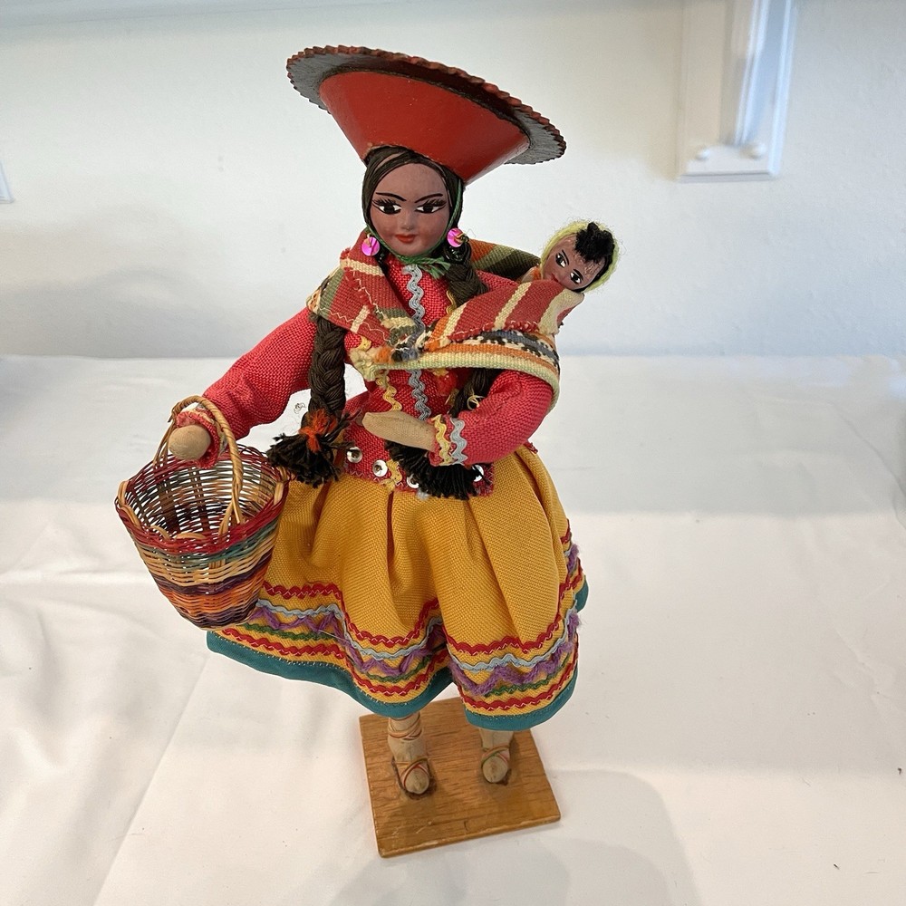 Peruvian Folk Art Doll 12 Inches