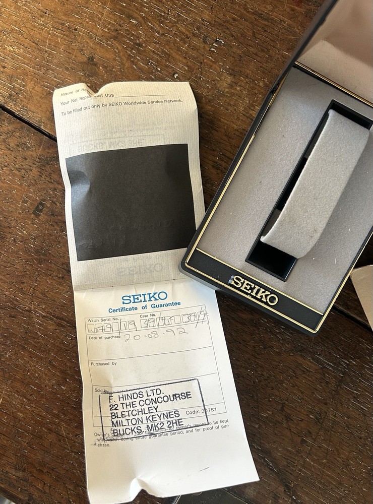 Vintage Seiko Box,outer Sleeve And Instructions