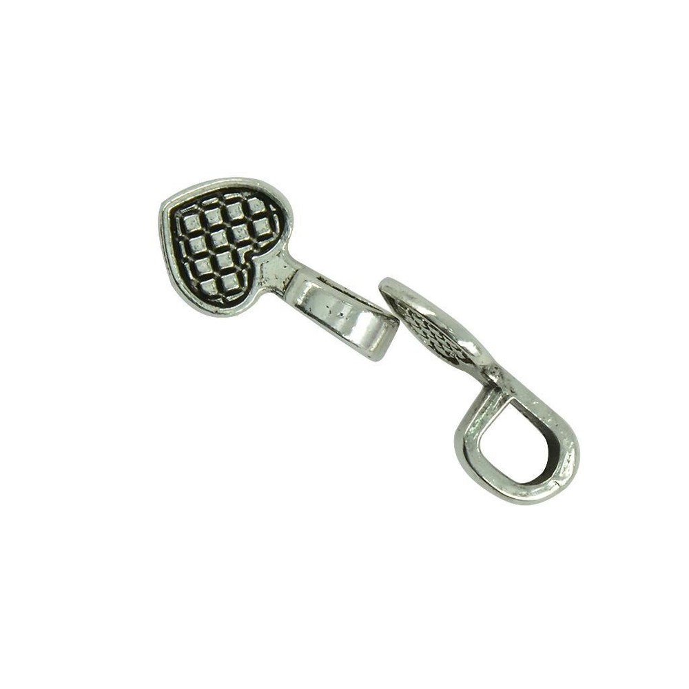 100pcs Silver Heart Glue On Bails Setting For Necklaces