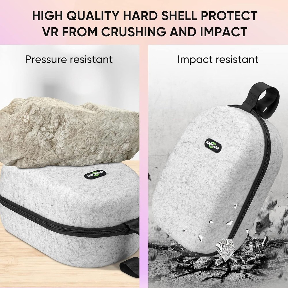 Eco-Friendly Hard Case for Oculus Quest & PS VR2 with Removable Zipper Design