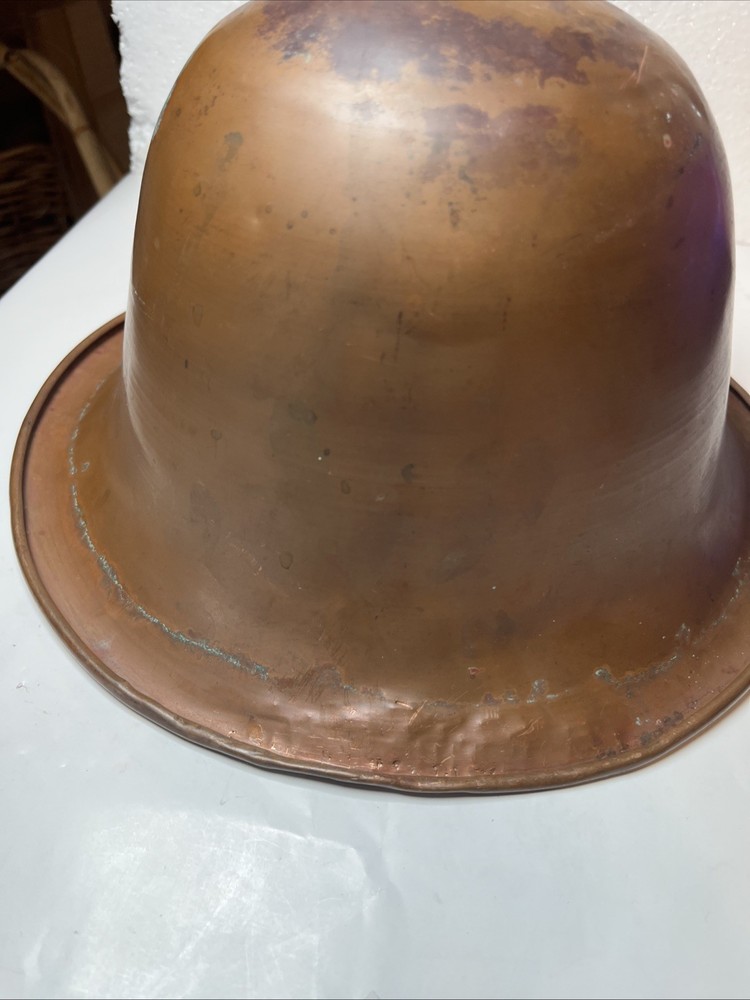 Primitive Copper Mixing Basin Rounded Base Rolled Rim Patina