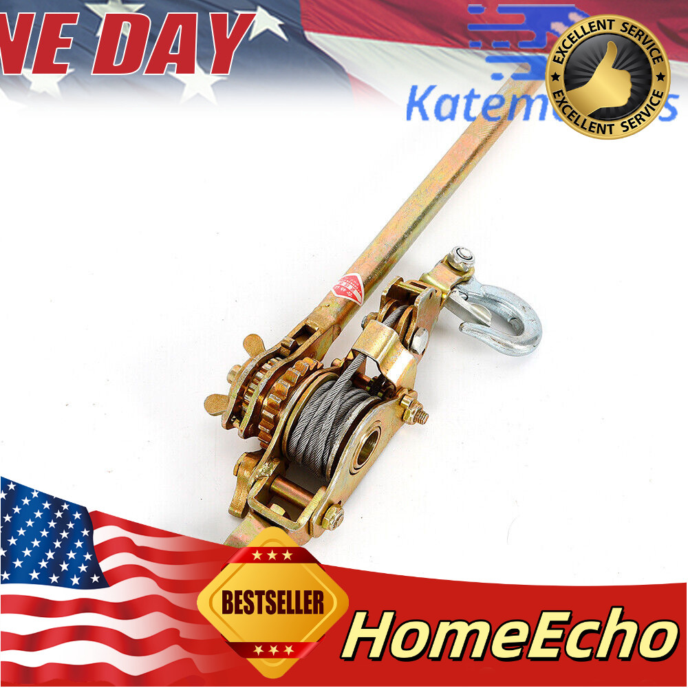 Heavy Duty Hand Puller 2TON Winch Pull Hoist Come Along Cable Lever Tool 4400LB