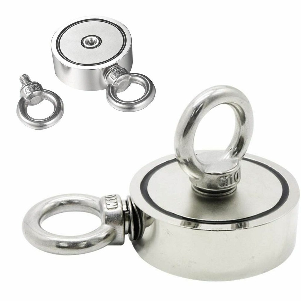 Fishing Magnet Neodymium Super Pull Force Hook Retrieving Treasure Hunt +/ Rope