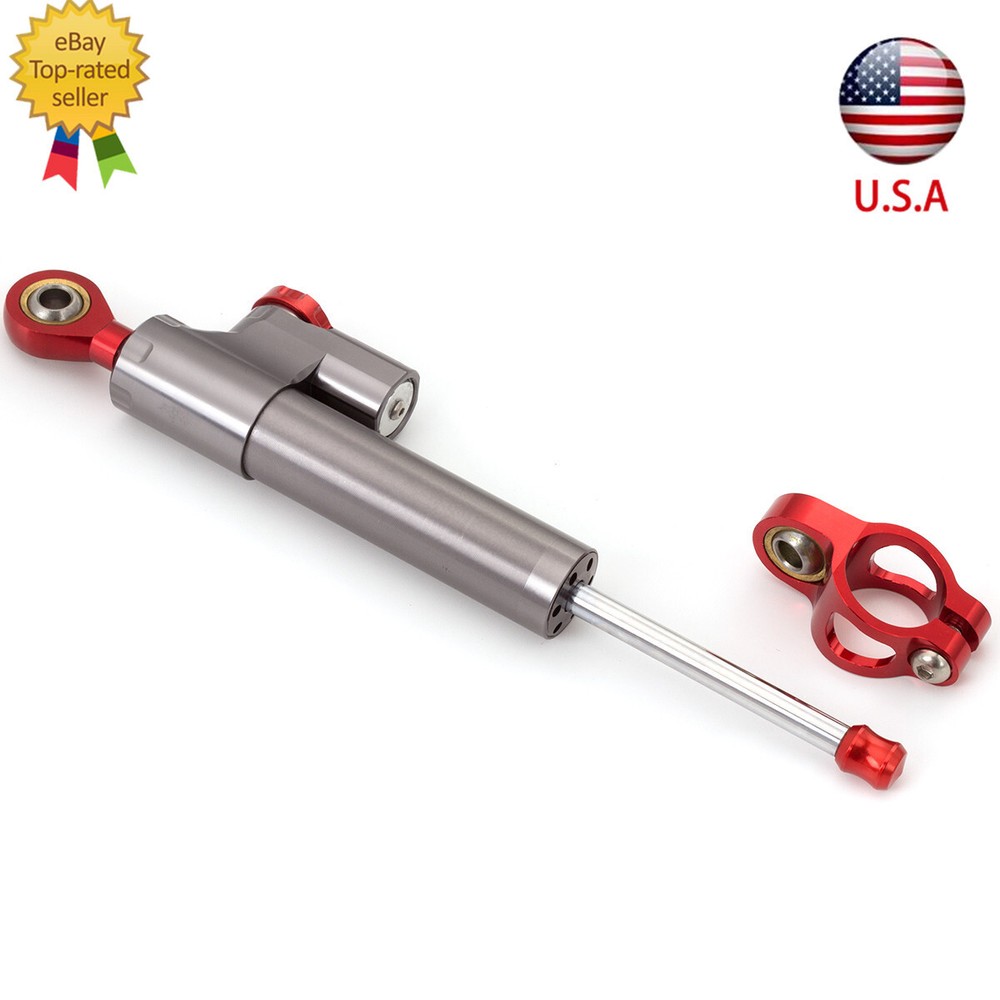 255mm Steering Damper Linear Stabilizer Reversed Shock Absorption US CNC Adjust