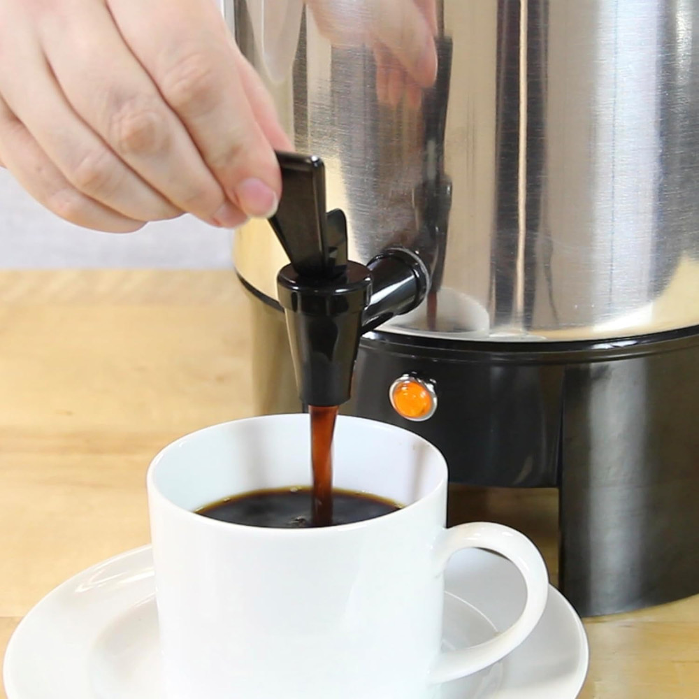 Coffee Urn Highly-Polished Aluminum Features Automatic Temperature Control with