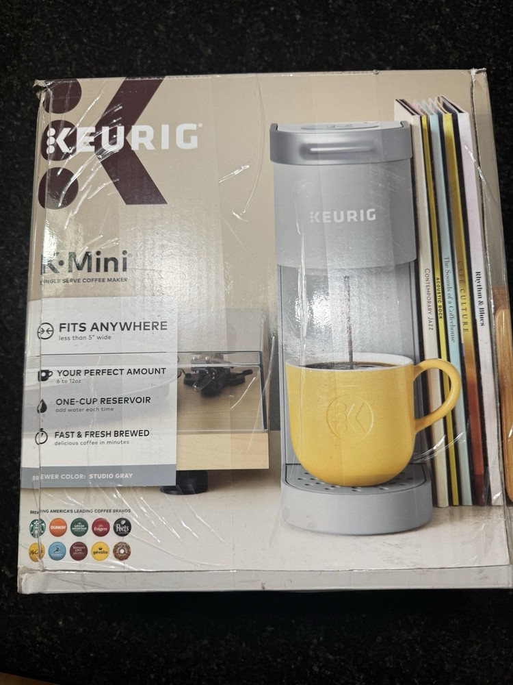 Keurig K-Mini Single Serve K-Cup Pod Coffee Maker Studio Gray Kitchen Open Box