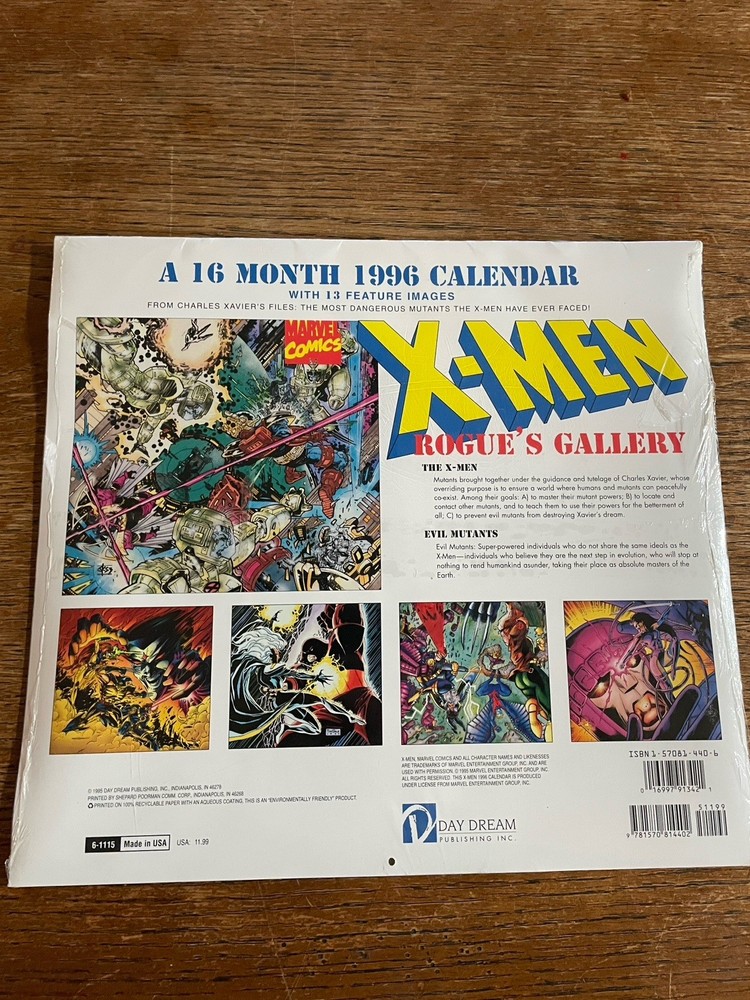 X-Men 1996 16 Month Calendar sealed