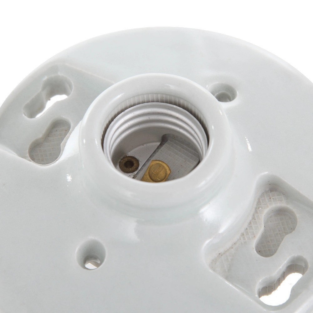 White Porcelain Ceiling Light Bulb Socket Base E26 E27 Medium Screw Type
