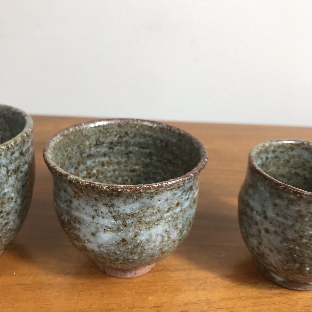 Japanese Style Studio Pottery Glazed Nesting Cups