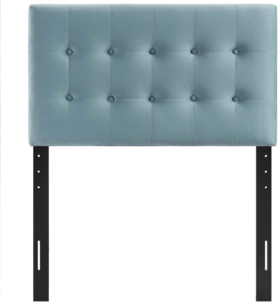 Modway Emily Twin Biscuit Tufted Performance Velvet Headboard, Light Blue