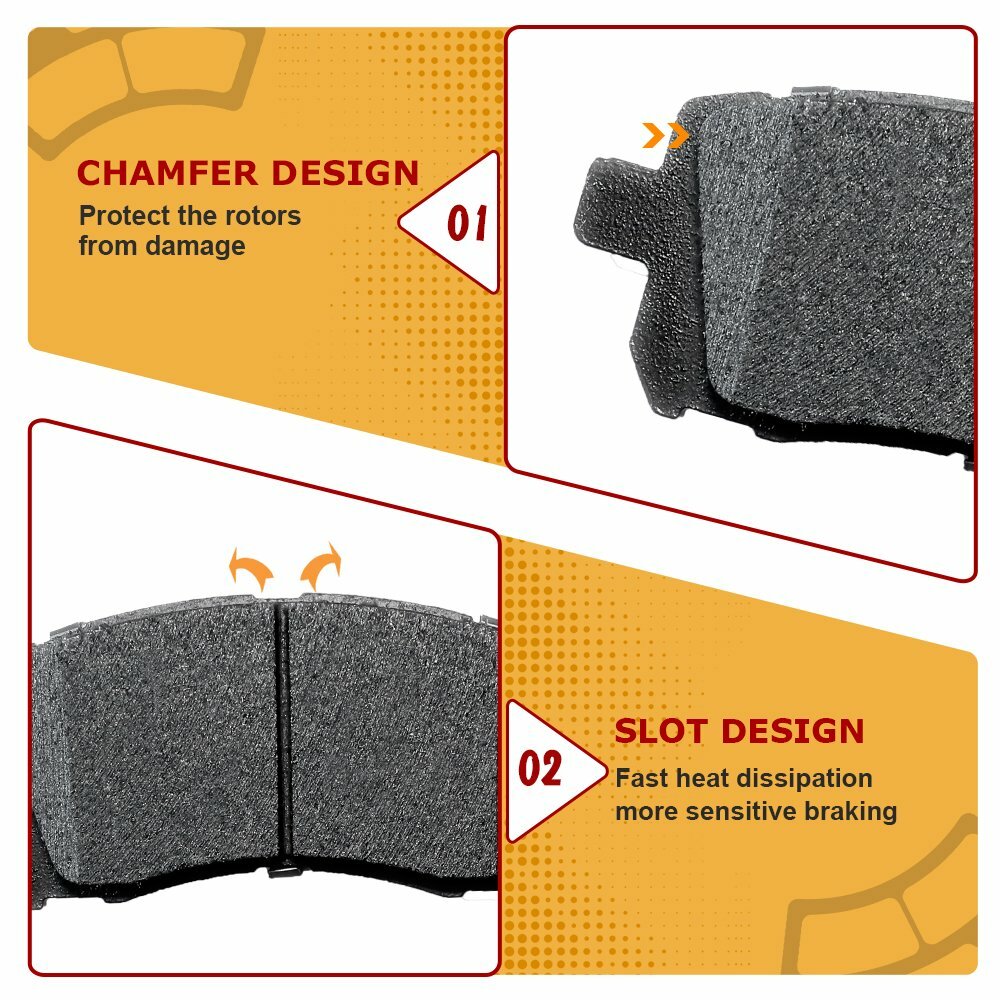 Front Ceramic Disc Brake Pads for 2004 - 2010 Toyota Sienna