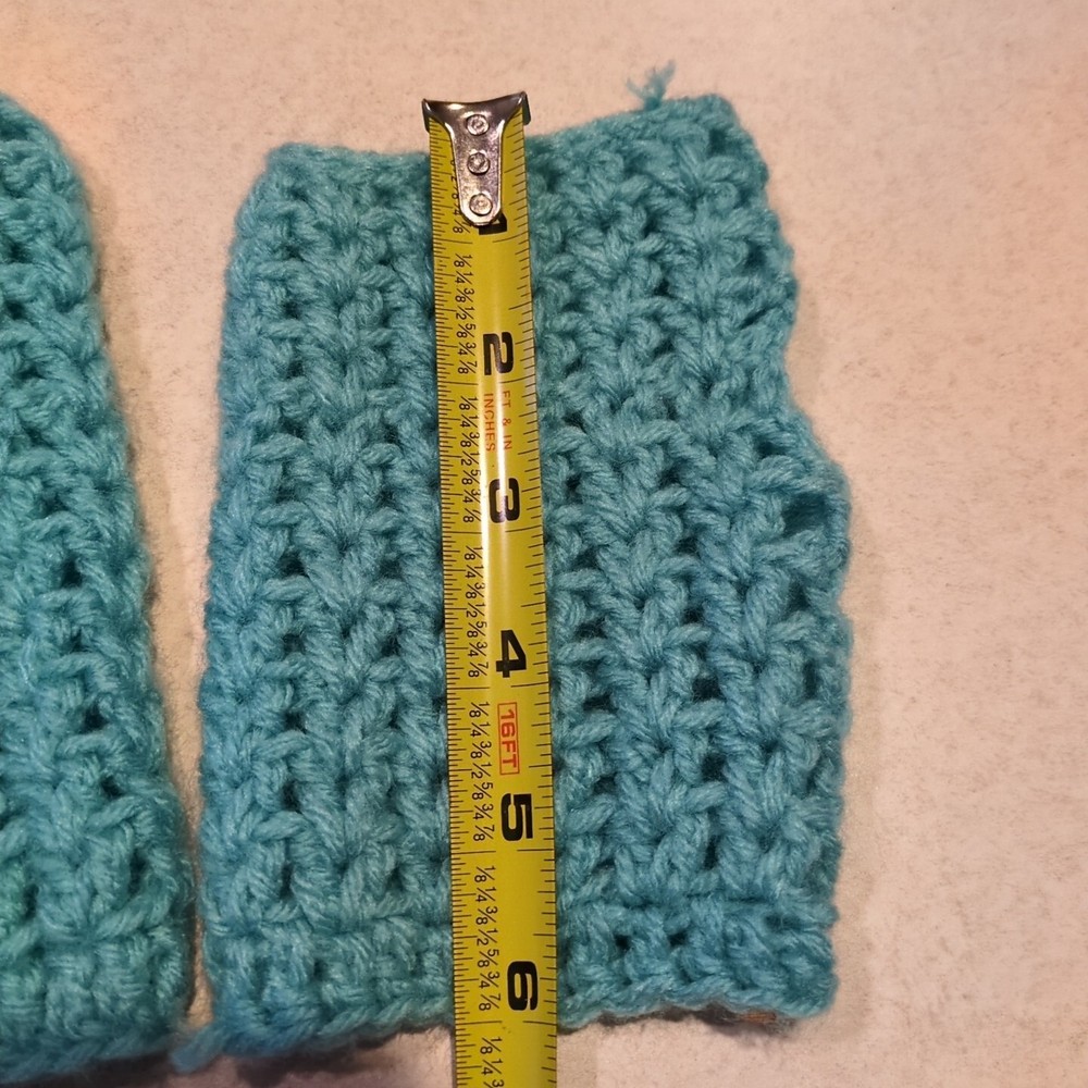 Handmade Crocheted Handwarmer Aqua NEW