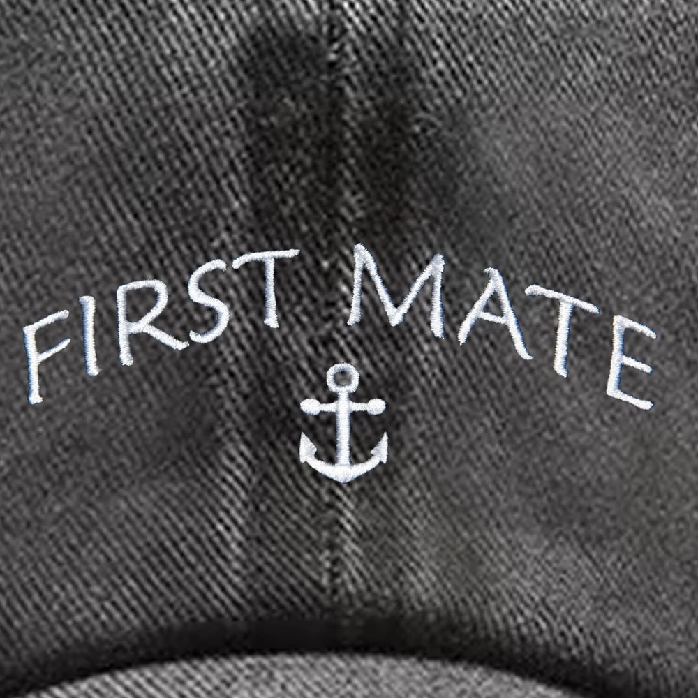 Embroidered Boat Captain Hat & First Mate One Size, Mate-2pc