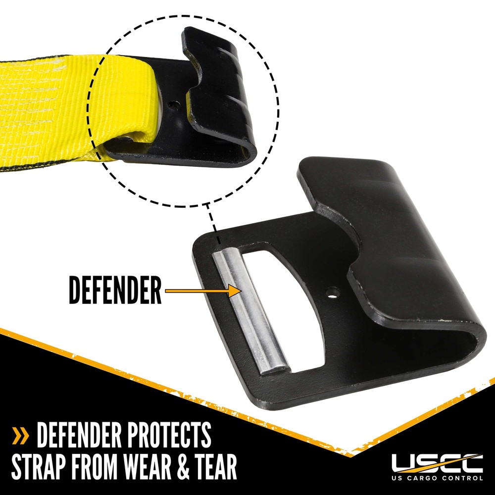 USCC 4" X 11" Yellow Fixed End w/Flat Hook and Bolt Loop