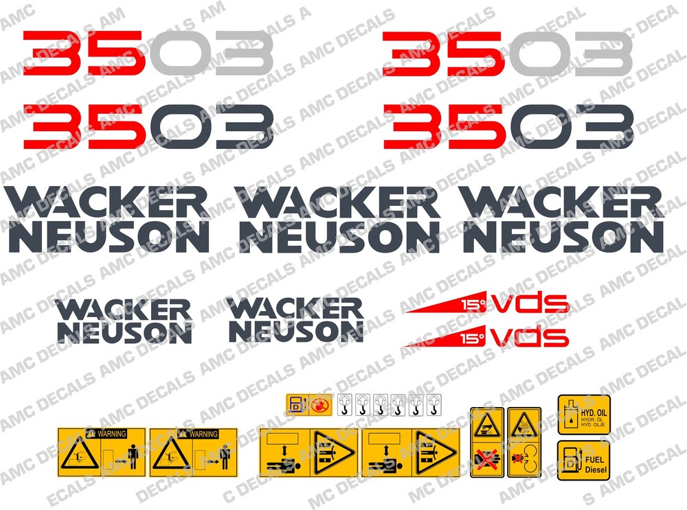 NEUSON 3503 DIGGER DECALS STICKER SET