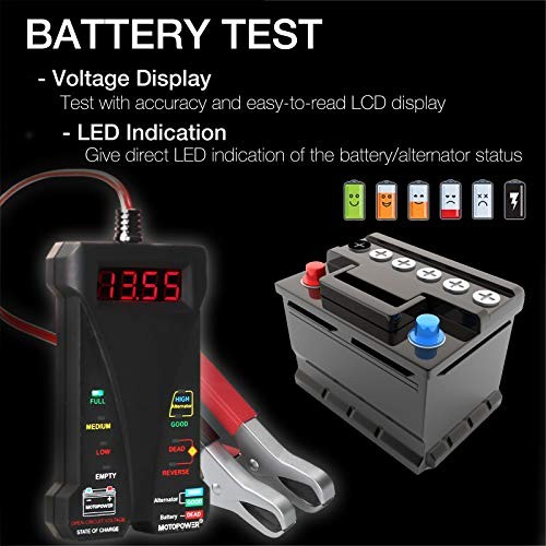 MP0514A 12V Digital Car Battery Tester Voltmeter and Charging System Analyzer