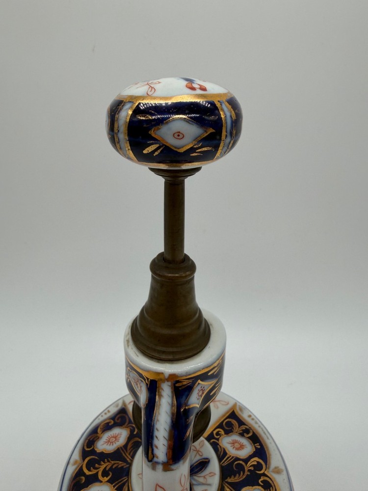 Antique Porcelain Imari Colors & Brass Nutcracker