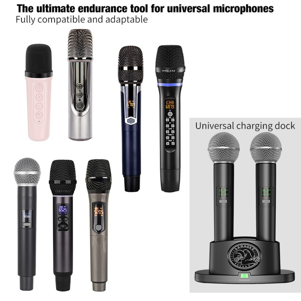 Wireless Microphone Charging Dock with USB C Fast Charge and Compact Size