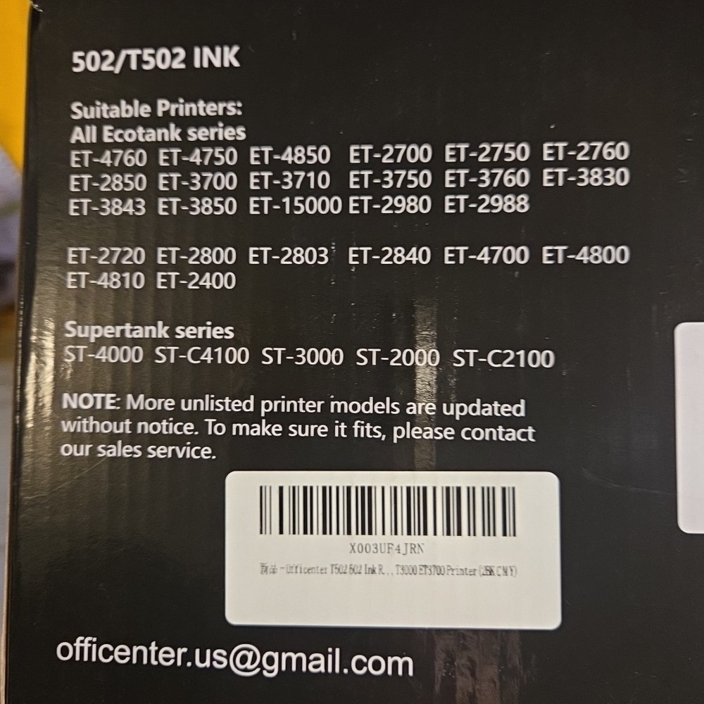 Office Center Refill Ink Bottles T502