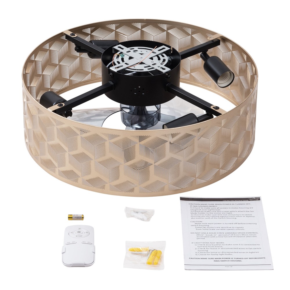 Features 4 E26 Bulbs lamp holders 40W Ceiling Fan With Lights Remote Control