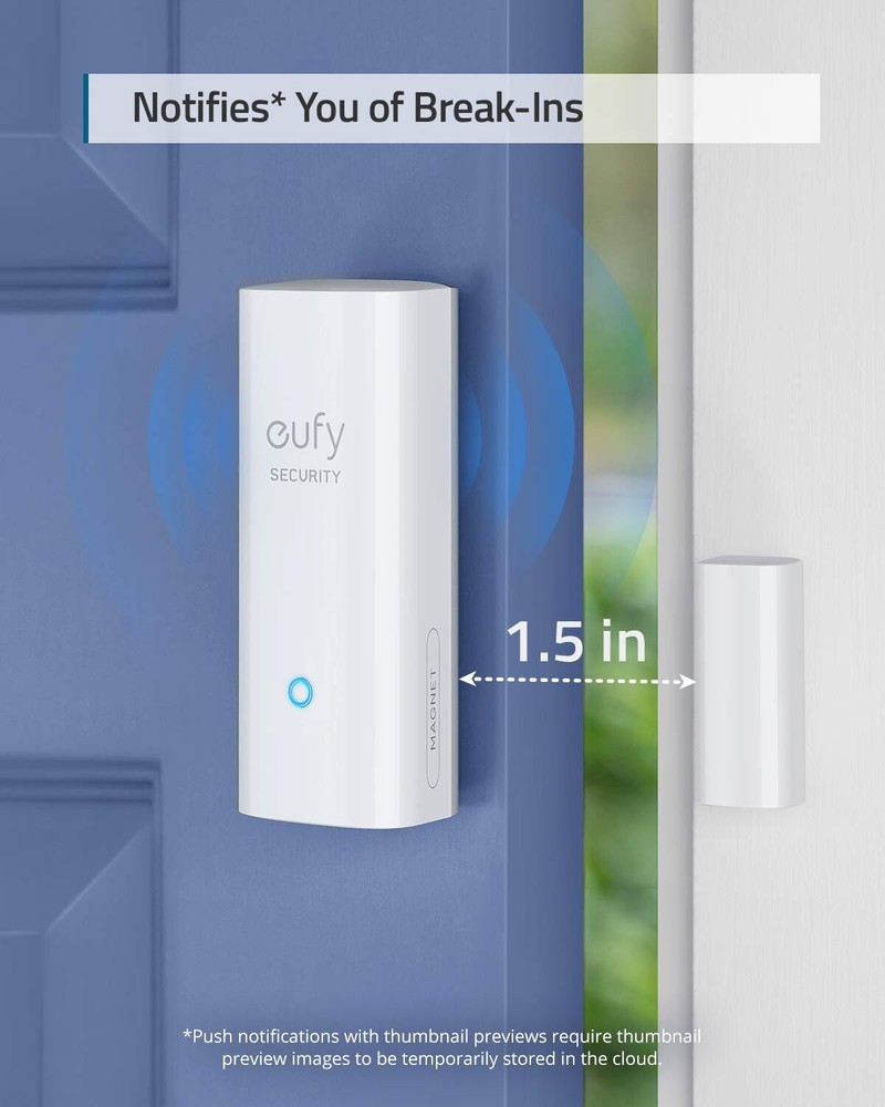 eufy Security Entry Sensor Send Alert Triggers Siren for Doors Windows Detects