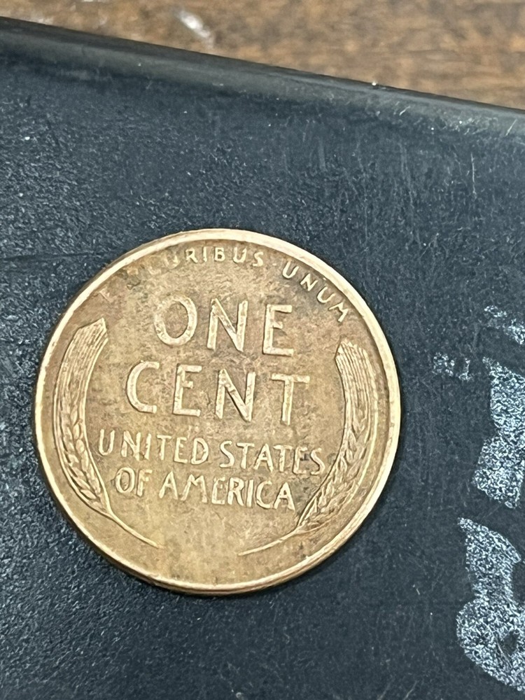 1957 d wheat penny Rim Error